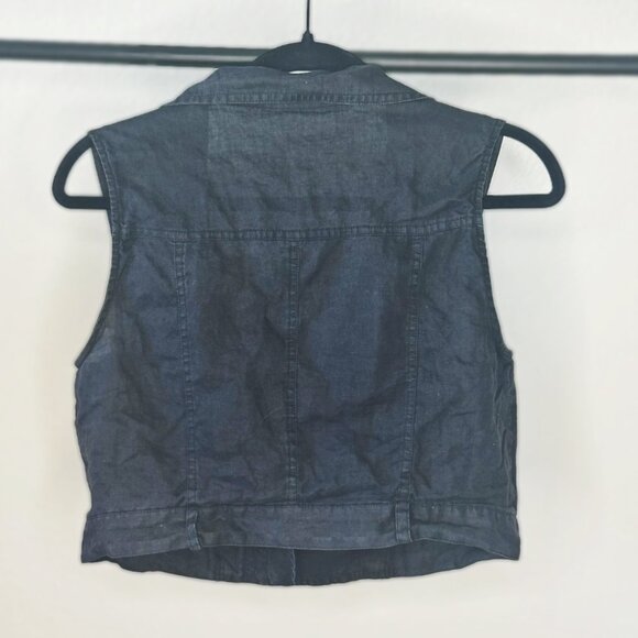 Love Tree Womens Sleeveless Vest, Black Denim Studded Zipper Vest Size Large - Picture 4 of 17